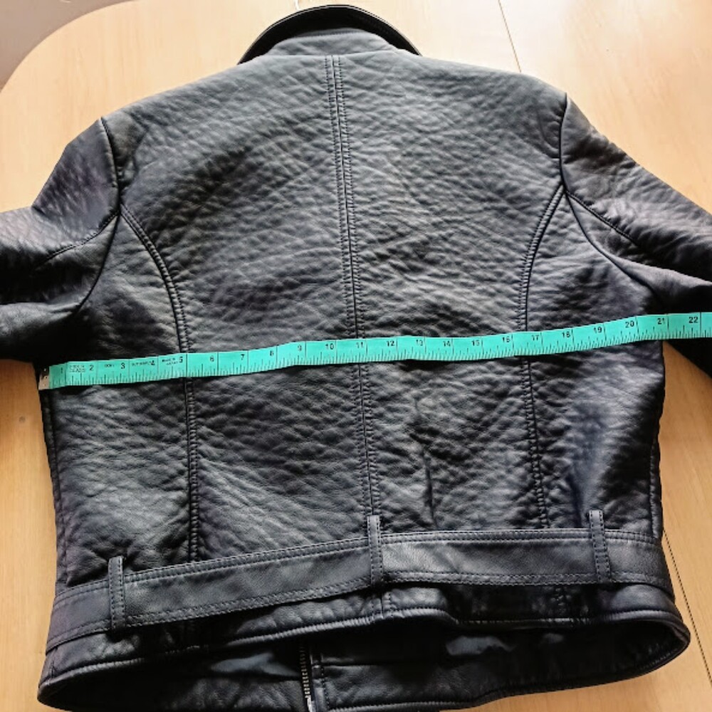 NWT Victoria's Secret Large Pebbled Faux Leather Black Motorcycle Jacket - Picture 7 of 14